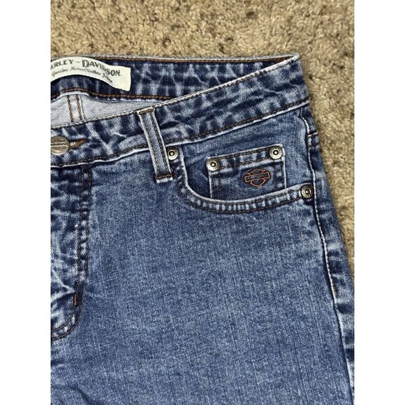 Vintage HARLEY DAVIDSON Womens Relaxed Bootcut Mid Rise Jeans Sz 6P 30x28 Y2k - Picture 9 of 12